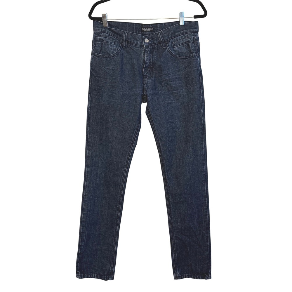 Dolce & Gabbana Slim Straight Jeans Dark Wash 32 Designer Luxury Casual